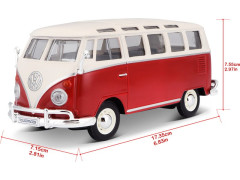 (MA-31956R) Maisto Volkswagen Van Samba 1:25 bílo/červená (14)