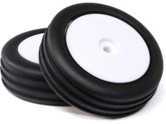 (LOS41049) Losi kolo s pneu Wide Body Rib, přední, disk bílý: Mini-B (2ks)