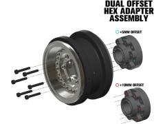 (PRO282600) Disk 2.9" Black Rhino Armory Gunmetal Alu Dual Offset (+5/+10): Axial SCX6 (2ks)