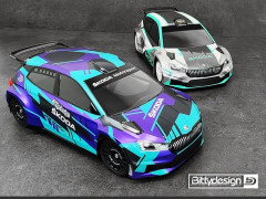 (BDRX-190FRS2H) Karoserie čirá Škoda Fabia RS Rally2 1:10 (tl. 1.2mm)