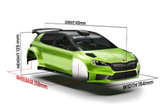 (BDRX-190FRS2H) Karoserie čirá Škoda Fabia RS Rally2 1:10 (tl. 1.2mm)