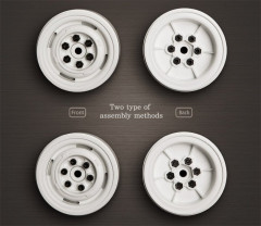 (GM70106) VR01 Beadlock Wheels 1.9 (White) (2ks) (3)