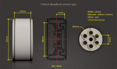 (GM70106) VR01 Beadlock Wheels 1.9 (White) (2ks) (4)