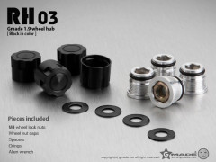 (GM70134) 1.9 RH03 Wheel Hubs (Black) (4ks) (2)