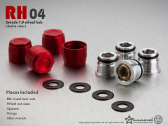 (GM70141) 1.9 RH04 Wheel Hubs (Red) (4ks) (2)
