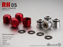 (GM70151) 1.9 RH05 Wheel Hubs (Red) (4ks) (2)
