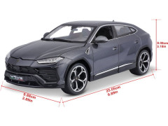 Bburago Plus Lamborghini Urus 1:18 šedá metalíza (10)