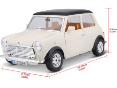 Bburago Mini Cooper 1969 1:18 krémová (12)