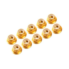 (UR1513-G) M4/4mm hliníkové samojistné matičky s osazením oranžové (10ks)
