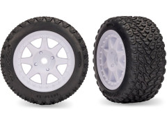 (TRA10873-WHT) Traxxas kolo, disk 8-spoke, pneu Rally (zadní) (2ks)