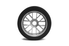 (HRE007-0031) Mechová přední kola PAN CAR 1:10, stříbrný disk, sh 35 (2ks)