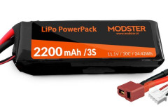 (MD10152) Modster LiPo 2200mAh 11.1V 30C Dean-T