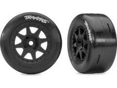 (TRA10876-BLK) Traxxas kolo, disk 8-spoke, pneu slick (přední) (2ks)