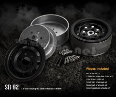 (GM70174) 1.9 SR02 Beadlock Wheels (Matt Black) (2ks)