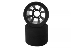 (HRE007-0042) Mechová zadní kola PAN CAR 1:10, stříbrný disk, sh 37 (2ks)