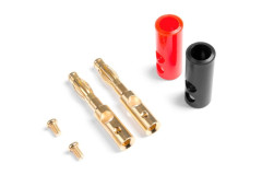 (8GR4001) Banánek 4mm GOLD šroubovací (černý/červený)