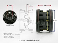 (GM70021) 2.2 GT Beadlock Wheels (2ks)