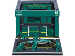 (BB18-38460-18) Bburago Aston Martin AMR25 (2025) 1:43 #18 Stroll (Pit Pass Set)