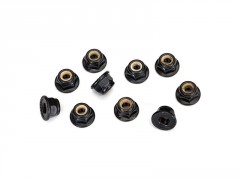 (TRA8347) Traxxas samojistmá matice M4 s vroubky černá (10ks)