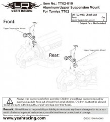 (TT02-010BU) TT-02 horní uchycení ramen hliníkové (1 pár)