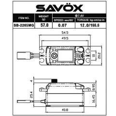 (1SV25104) Servo Savox SB-2265MG Digital